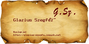 Glazius Szegfű névjegykártya